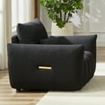 thumbnail image 6 of Wiilayok 33.5"D x 37.75"W Teddy Cloud Sofa Couch, Comfy Upholstered Sherpa Deep Seat Boucle Sofa, Cozy Modern Single Couch with 1 Pillows, Loveseat for Living Room Apartment Office, Black, 6 of 10