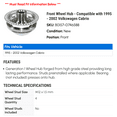 thumbnail image 2 of Front Wheel Hub - Compatible with 1995 - 2002 Volkswagen Cabrio 1996 1997 1998 1999 2000 2001, 2 of 2