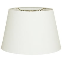 Royal Designs 12" Tapered Shallow Drum Hardback Lamp Shade Linen White