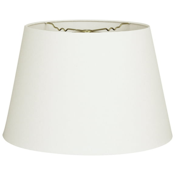 Royal Designs 12" Tapered Shallow Drum Hardback Lamp Shade Linen White