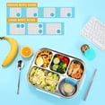 thumbnail image 4 of MGEZCOO Contenedor para llevar, 6 recipientes pequeños de 1.6 oz con tapa, de acero inoxidable, para salsas, aptos para loncheras Bento, de silicona premium, a prueba de fugas, fáciles de abrir,, 4 of 6