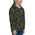 thumbnail image 5 of Naloa Neon Mardi Gras Teenage Zipper Hoodie, Long Sleeve Zip Up Hoodies Casual Jackets Tops for 7-12 Years-Medium, 5 of 6
