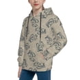 thumbnail image 2 of Uemuo Sketch Squirrels Linen Pattern Hooded Sweatshirt for Youth Pullover with Kangaroo Pocket Trendy youth sweatshirt Casual Hoodie for Boys and Girls-X-Large, 2 of 6