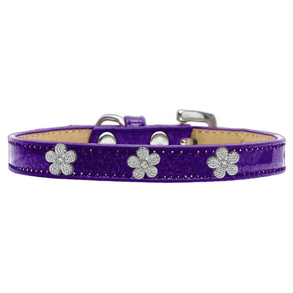 Dog, Puppy Pet Widget Ice Cream Collar, "Silver Flower"