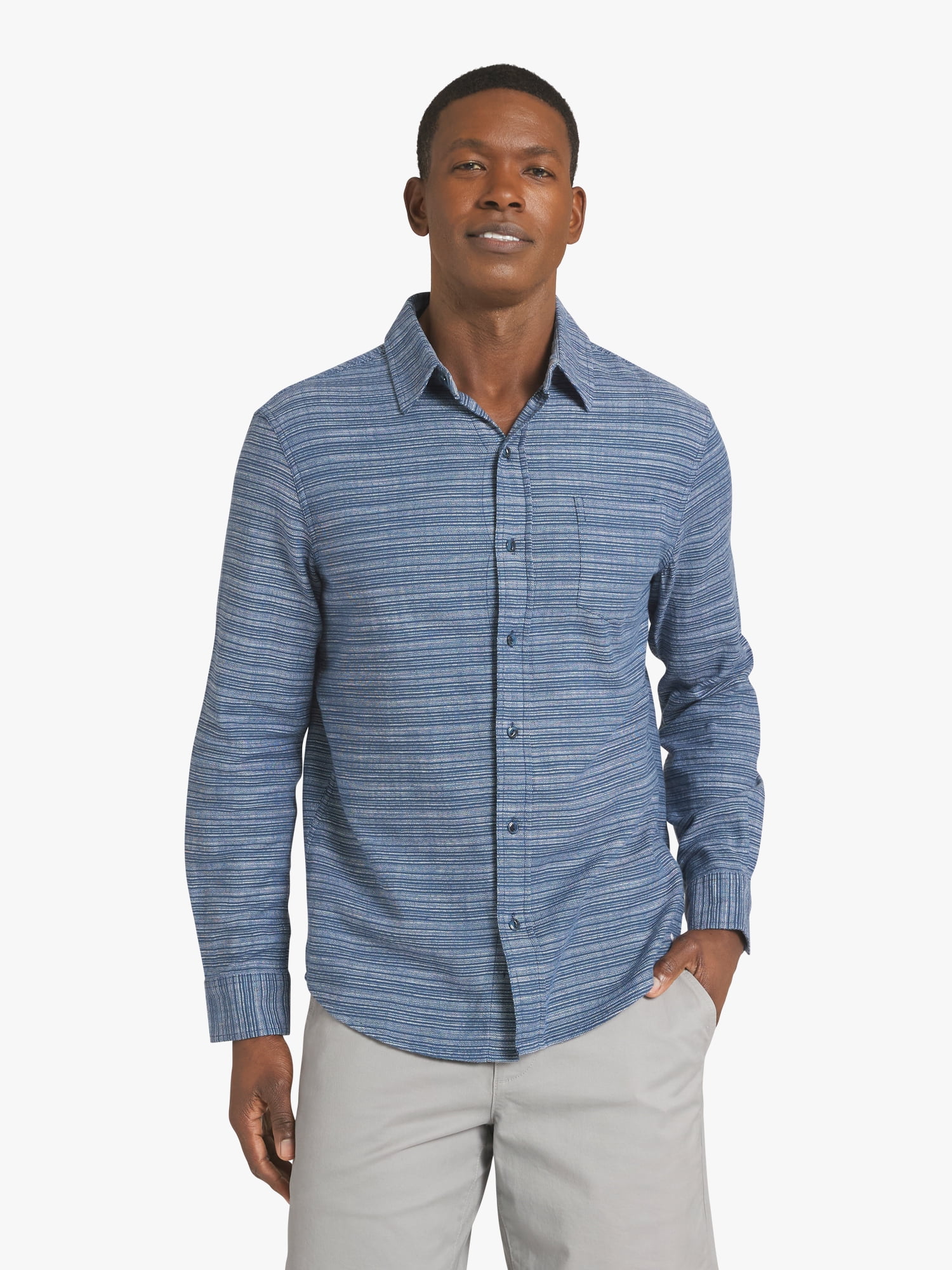 Chaps Men's & Big Men's Long Sleeve Texured Woven Shirt, Sizes S-3XL