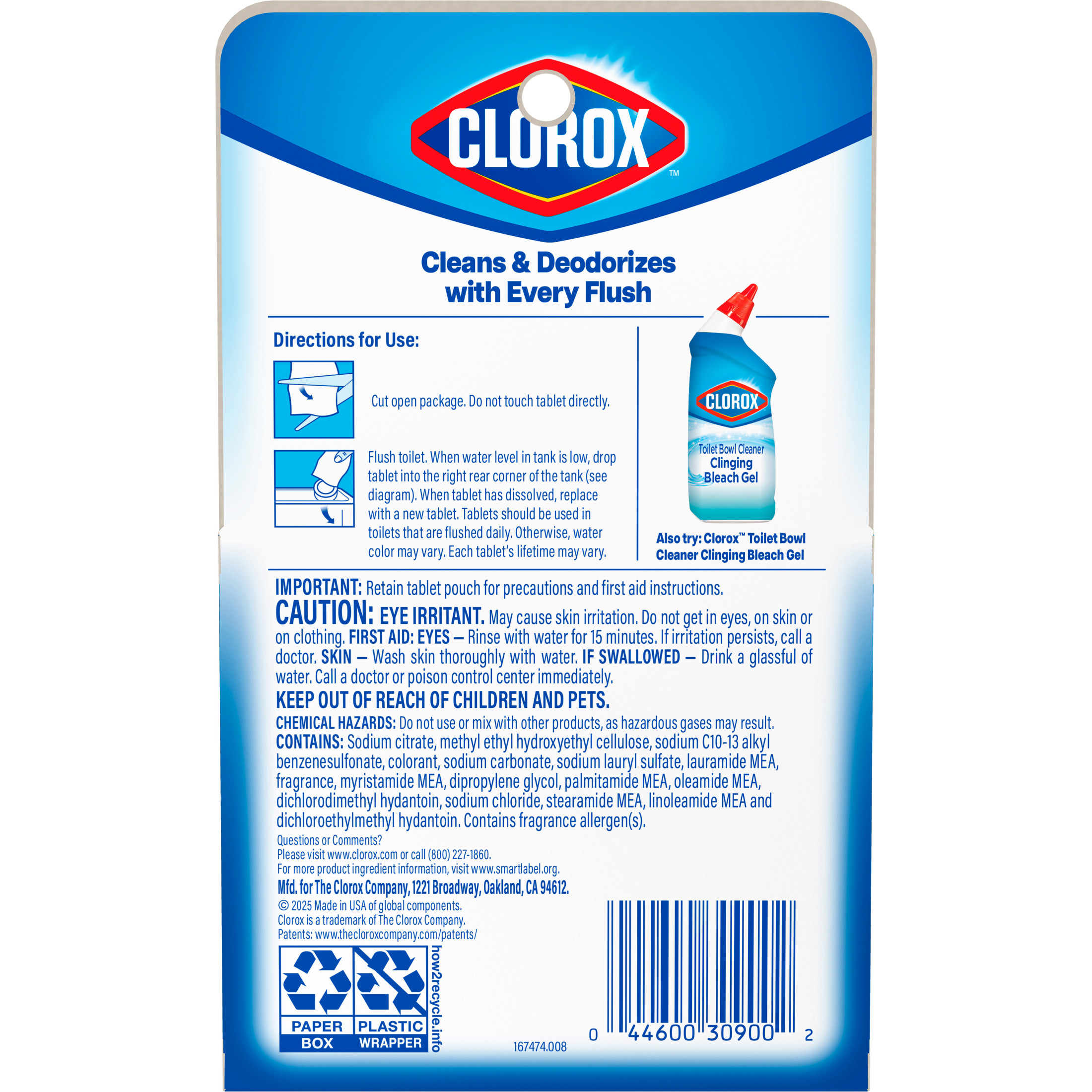 Clorox Bleach & Blue Toilet Bowl Cleaner Tablets, 2 Count photo 8