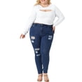thumbnail image 2 of Agnes Orinda Plus Size Blouses for Women 2023 Long Sleeve Cutout Round Neck Top, 2 of 5