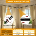 thumbnail image 5 of Bay Window Curtain Rods, L Shape Heavy Duty Curved Curtain Rods for Bay Windows with Brackets, 59-184" Adjustable for Bedroom, Living Room, Dinging Room, Black, 5 of 5