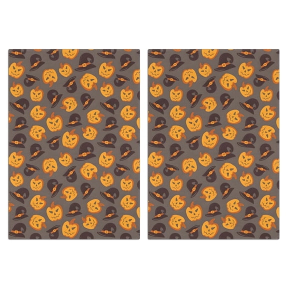 2 Pcs Funny Kitchen Towels,Halloween Pumpkins and Witch Hats Microfiber Dish Towels,Kitchen Tea Towels,Kitchen Towel Set (18" X 26")