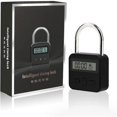 thumbnail image 1 of Smart Time Lock Max 99 Hours Time Lock with LCD Screen USB Rechargeable Safety Padlock Heavy Duty Metal Electronic Timer Lock (Black), 1 of 6