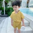 thumbnail image 2 of Sngxgn Toddler Baby Boy Outfits Long Sleeve Sweatshirt Solid Pants Autumn Winter Clothes Set(Yellow,13), 2 of 9