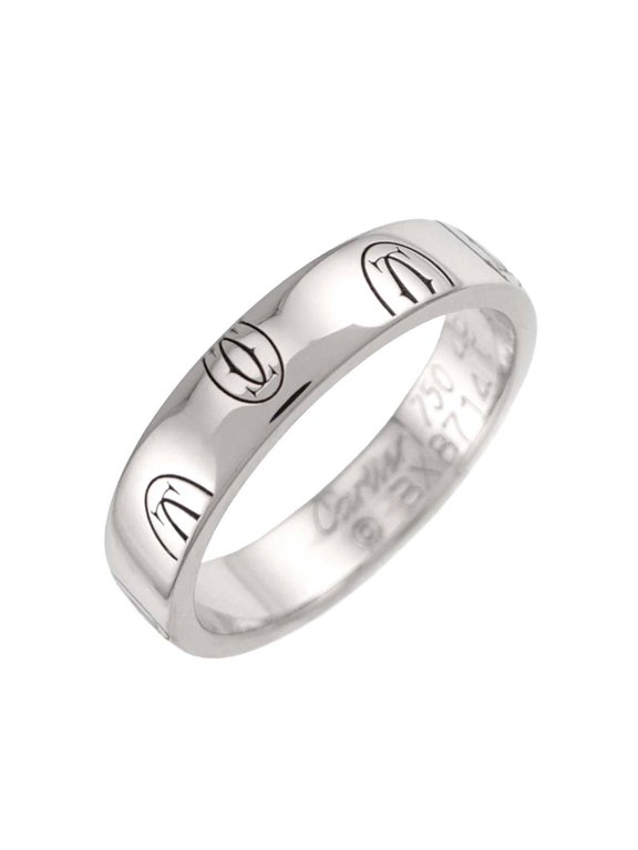 Pre-Owned Cartier Happy Birthday Ring SM #49 18K WG White Gold 750 Logo