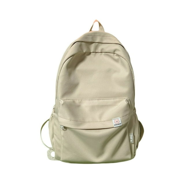 Cute School Backpack for Girls Women Bear Patch Double Zipper Closure Large Capacity School Bag