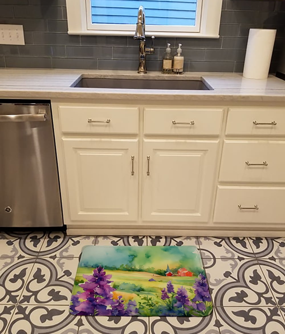 Carolines Treasures DAC1688RUG 19 x 27 in. Unisex Jersey Violet in Watercolor Memory Foam Kitchen Mat