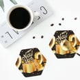 thumbnail image 4 of Vsdgher Happy New Year 2025 C Leather Coasters for Drinks, Durable Drink Coasters 4 Set for Tabletop Protection, Luxurious Home Décor and Housewarming Gift-Hexagon, 4 of 6