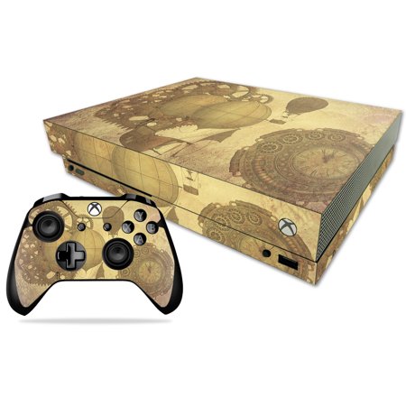 MightySkins Skin for Microsoft Xbox One X - Steam Punk Paper | Protective Viny wrap | Easy to Apply and Change Style | Made in the USA