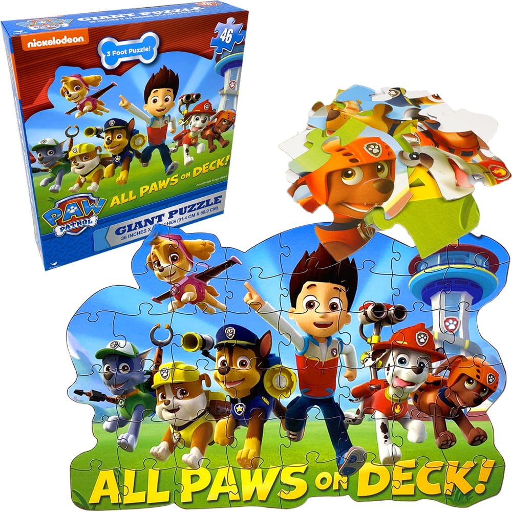 Paw Patrol Giant Floor Puzzle In Box 46 Pieces 3 Foot For Kids 3 Walmart Com Walmart Com