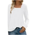thumbnail image 2 of Ayfxijin Fall Tops for Women,Fashion Women's Casual Printed V-Neck Long Sleeve T-shirt Button Tops, 2 of 6