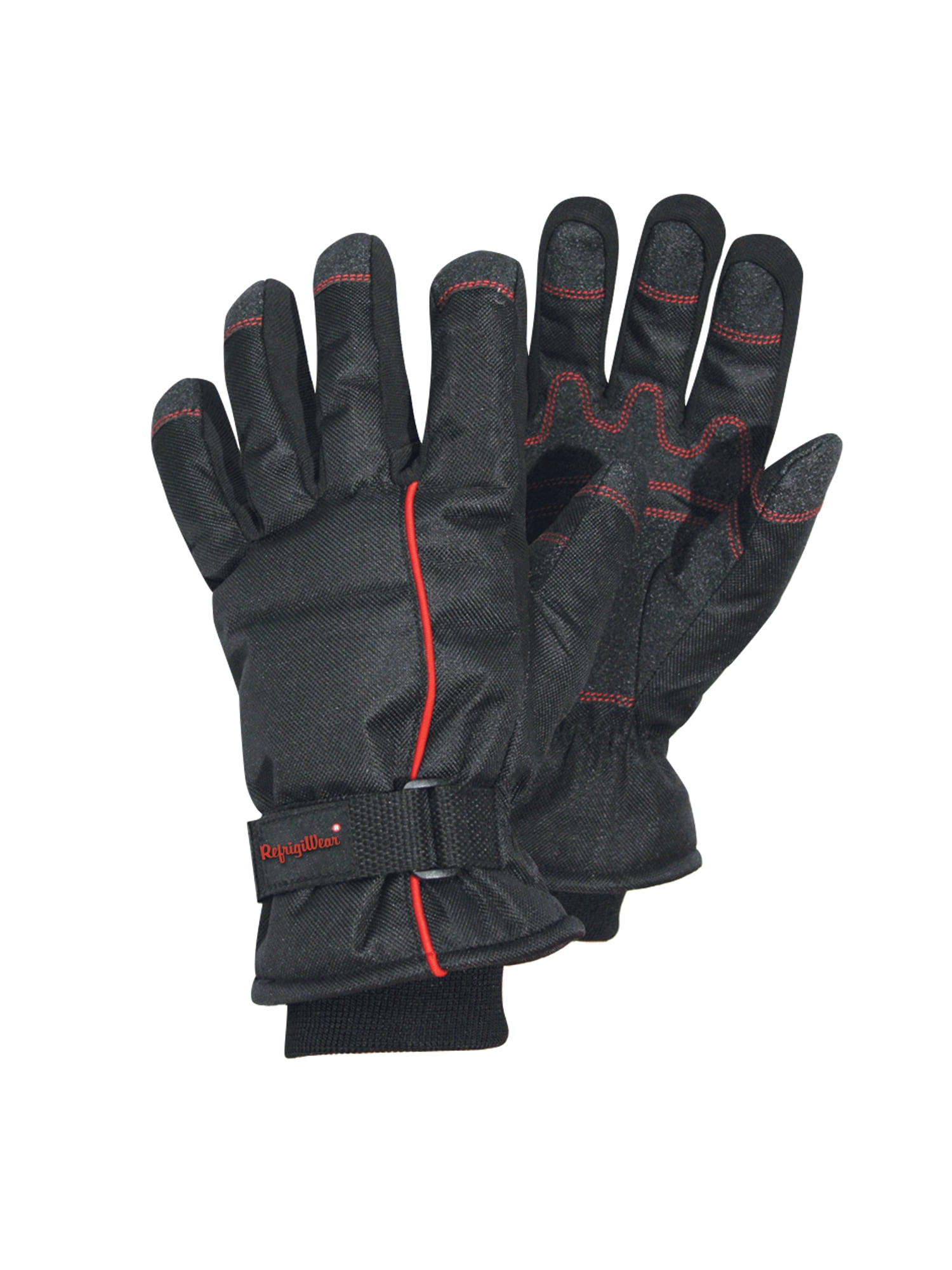 REFRIGIWEAR Men/'s /'IRON-TUFF/' Black//Red GLOVES NEW L