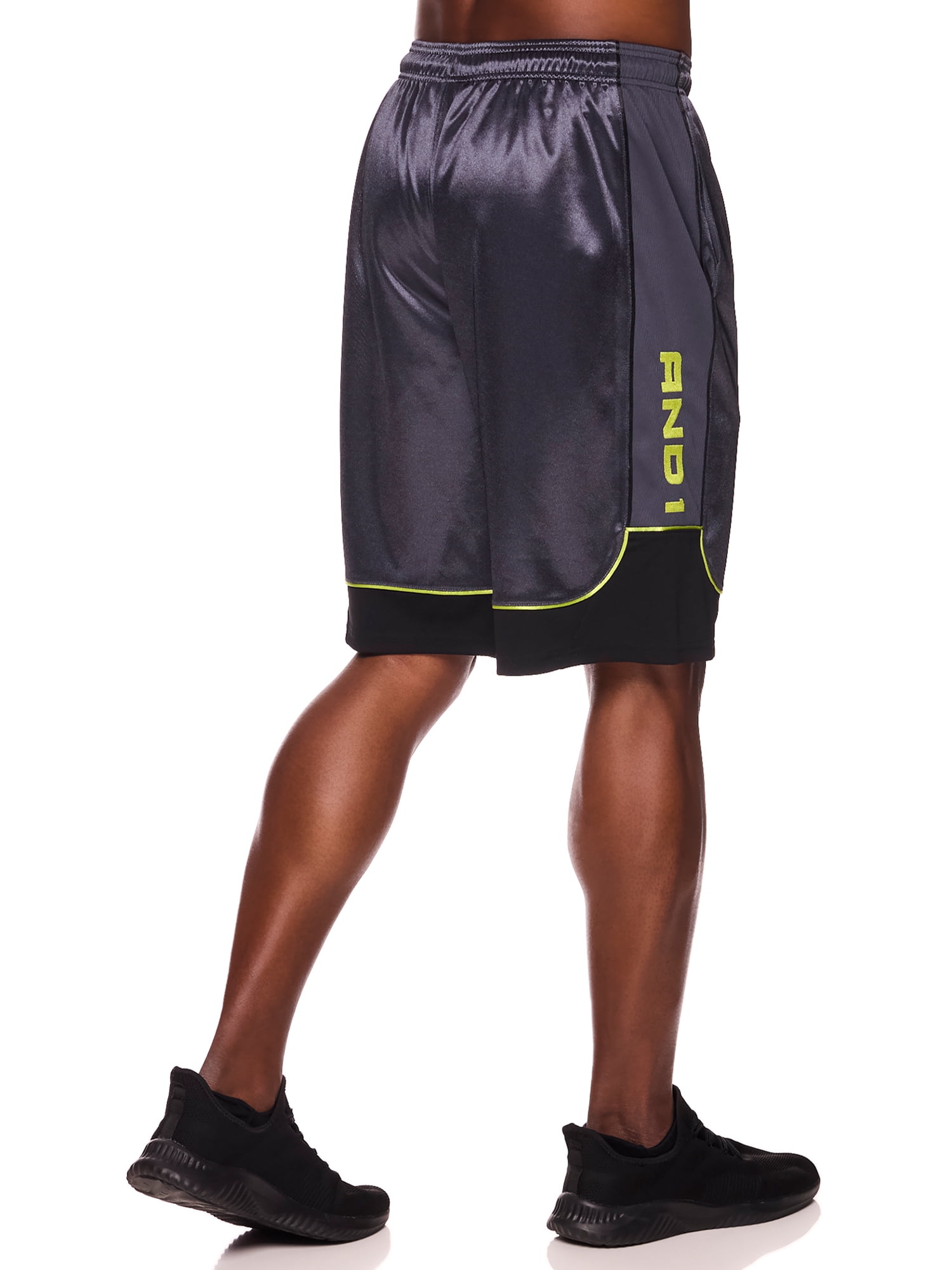 AND1 Men and Big Men's All Court Colorblock 11" Shorts, up to Size 3XL