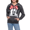 thumbnail image 4 of Disney Women's Minnie Mouse Hoodie Sweatshirt Pullover Minnie Face Charcoal, 4 of 8