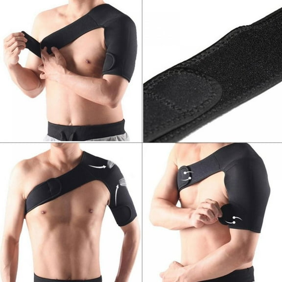 Project Retro Men Adjustable Elastic Single Shoulder Support Brace Arm Sleeve Basketball Sports Safety Protector,Guard Posture Corrector Back Protector YJ