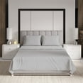 thumbnail image 5 of Color Sense Cotton Rich King Sateen Bed Sheet Set, Wrinkle Resistant, Quick Dry, Soft & Smooth 4-Piece Set Light Gray, 5 of 8
