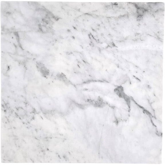 Bianco Carrara 12x12 Polished Marble Tile, Italian White Stone for Bathroom Wall, Shower, Kitchen Backsplash, and Floor Use (1 Piece)