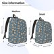 thumbnail image 2 of Disketp French Bulldog Yoga print Canvas Backpack Lightweight Travel Daypack Student Rucksack Laptop Backpack-, 2 of 5