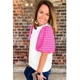 thumbnail image 3 of Redhotype Flirty Puff Sleeve Top: White Tweed, All-Day Chic!, 3 of 8