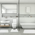 thumbnail image 2 of 3 Pcs Memory Foam Bath Mats Soft Absorbent Bathroom Rugs,Machine Washable Easy to Clean, White, 2 of 6