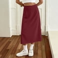 thumbnail image 7 of Busydd Skirts for Women Casual Solid Color High Waisted Midi Skirt Trendy Versatile A-Line Skirts XS, 7 of 7