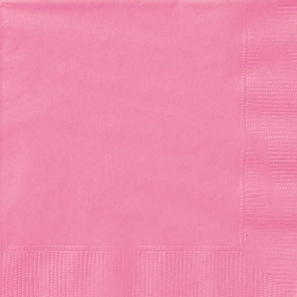 Serviettes de table unies rose vif, 20 ct