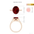 thumbnail image 6 of ANGARA Lab Grown 6 Ct Oval Solitaire Ruby Cocktail Ring for Women in 14K Rose Gold (Size-12x10mm) | July Birthstone, Birthday, Anniversary, Jewelry Gift for Women | Lab-Grown Ruby Ring, 6 of 8