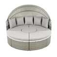 thumbnail image 4 of Glavbiku 64.1" Outdoor Wicker Round Daybed with Cushions,Rattan Sofa Bed with Lift Table,Gray, 4 of 13