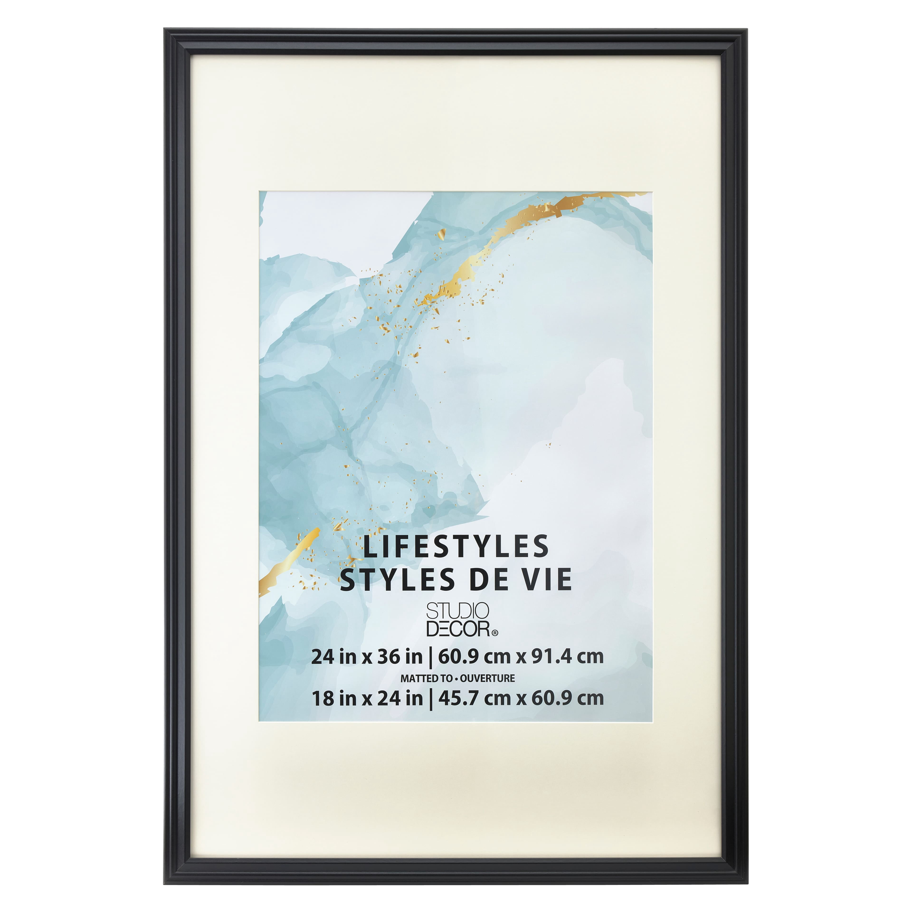 Studio Decor Black 18" x 24" Frame with Mat, Lifestyles, 8 Pack
