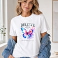 thumbnail image 4 of Jollimate Believe In Who You Are Butterfly T-Shirt, Watercolor Floral Inspirational Graphic Tee, Motivation Hope Gift for Women, 4 of 6