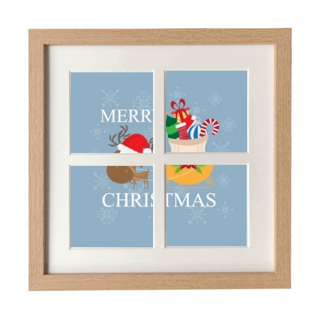 Feliz Navidad festival Elk Pantalla de escritorio de pared de marco 4 aperturas