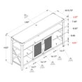 thumbnail image 6 of OKD Industrial Tall TV Stand with Open Shelves Metal for Max TVs up to 65", Dark Rustic Oak Finish, 6 of 7