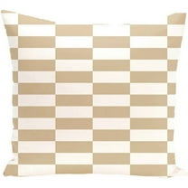 Simply Daisy 16" x 16" Rectangle Check Polyester Indoor/Outdoor Pillow, Taupe (1 count)