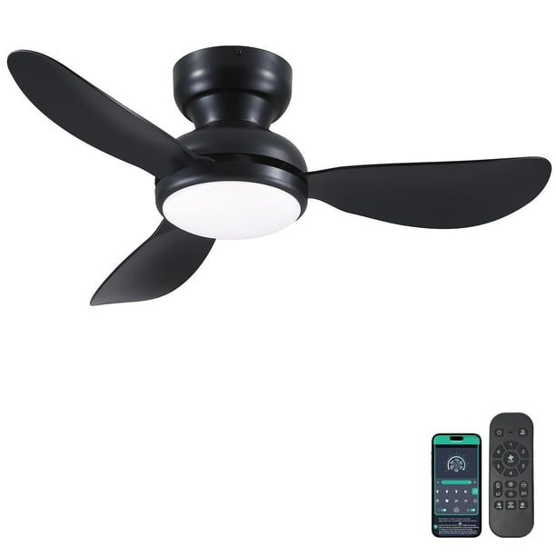Ventilador de techo Kviflon de 36 pulgadas, montaje empotrado, luz, aplicación remota