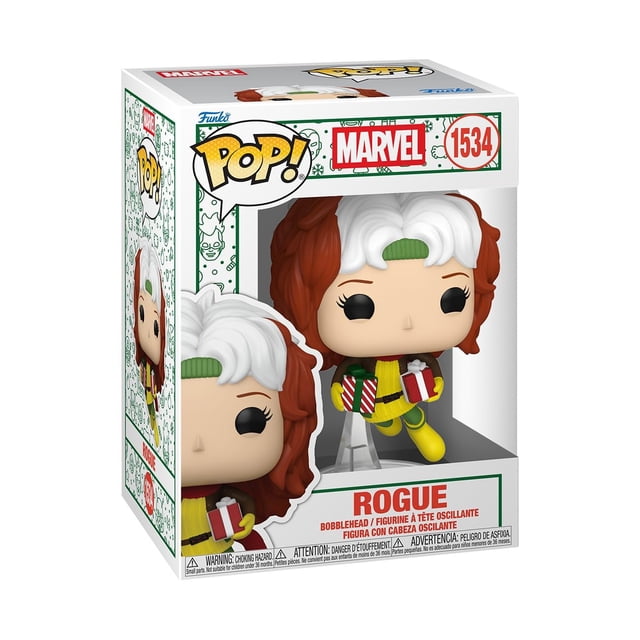 Figura de vinilo Funko Pop! Marvel: Holiday Rogue X-Men, 9,5 cm