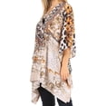 thumbnail image 3 of Sakkas Aymee Women's Caftan Poncho Cover up V neck Top Lace up With Rhinestone - CTW305-White - One Size, 3 of 5