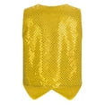 thumbnail image 2 of YiZYiF Boys Sparkle Sequins Hip Hop Jazz Dance Vest Top Shiny V Neck Button Down Waistcoat Performance Costume Gold 12, 2 of 5