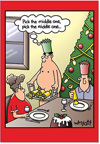 Middle One Funny Adult Merry Christmas Note Card With Envelope 463