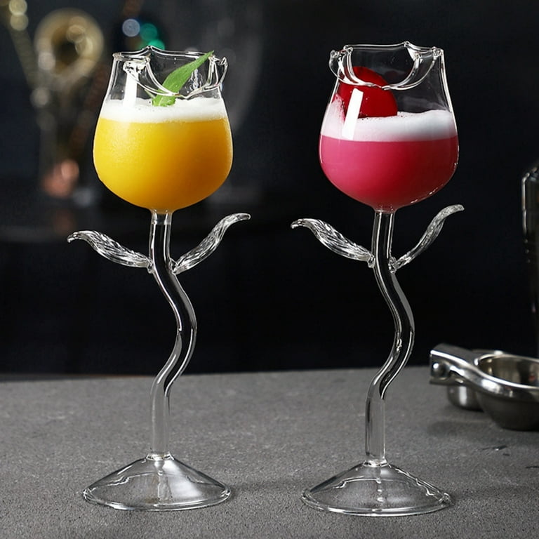 Rose Shaped Wine Glasses Transparent For Party Wedding Valentine's Day  Durable Creative 150ml Drinkware