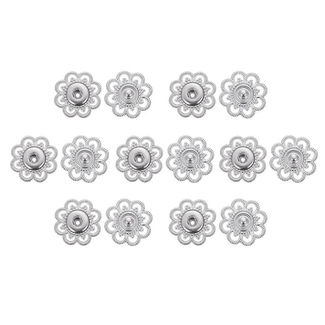Metal Press Stud Buttons for Overcoat Sewing 10Pairs Silver Alloy Fashion Snaps