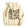 thumbnail image 6 of Women's Sweatshirts Hoodies Jesus Loves You Hooded Sweatshirts Graphic Letter Print Sweatshirt Oversized Pullover Hoodies Fall Clothes for Women Young Women's Wear, 6 of 6