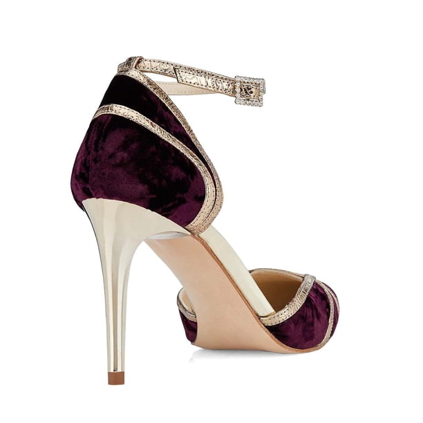 dark purple dress shoes XYD Women Elegant Pointed Toe D'orsay Pumps Ankle Strap Stiletto High Heels Buckled Party Wedding Size 5.5 and sophisticated purple mens dress shoes feature a traditional formal shoe design Grained Style Mens Purple Oxford