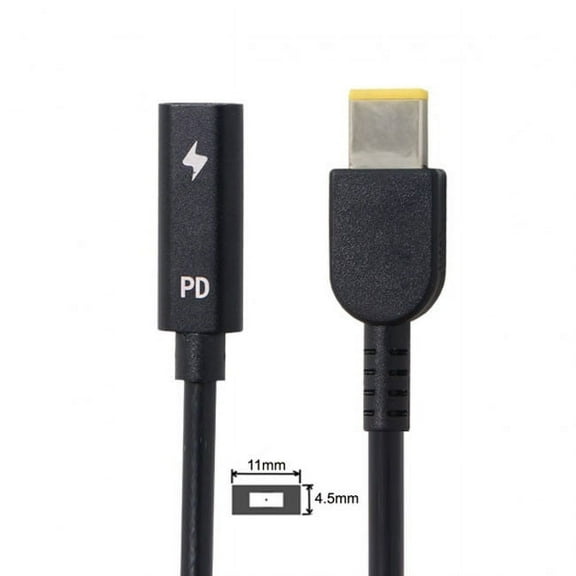 Xiwai Cable Type C USB-C to Rectangle 11.0*4.5mm Power Plug PD Emulator Trigger Charge Cable for ThinkPad X1 Carbon